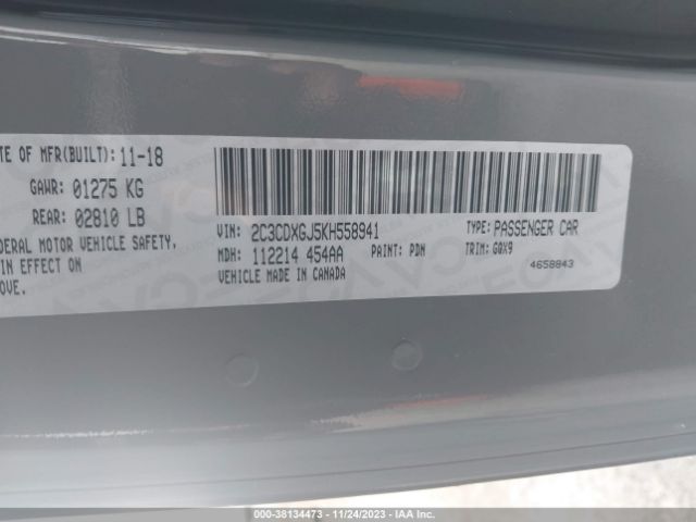 2C3CDXGJ5KH558941 Dodge Charger Scat Pack Rwd