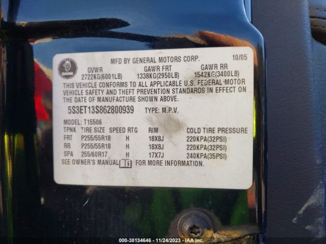 2006 SAAB 9-7X 5S3ET13S862800939 Photo 8