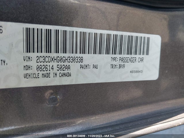 Dodge Charger Sxt 2016 2C3CDXHG0GH330338 Image 9