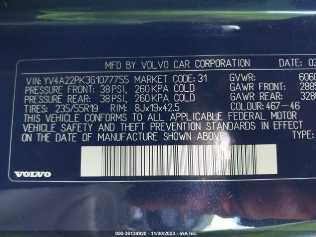 YV4A22PK3G1077755 Volvo Xc90 T6 Momentum