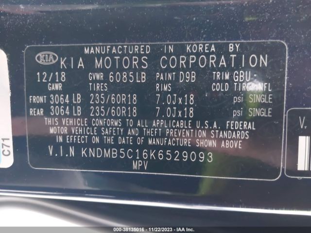KNDMB5C16K6529093 KIA SEDONA EX