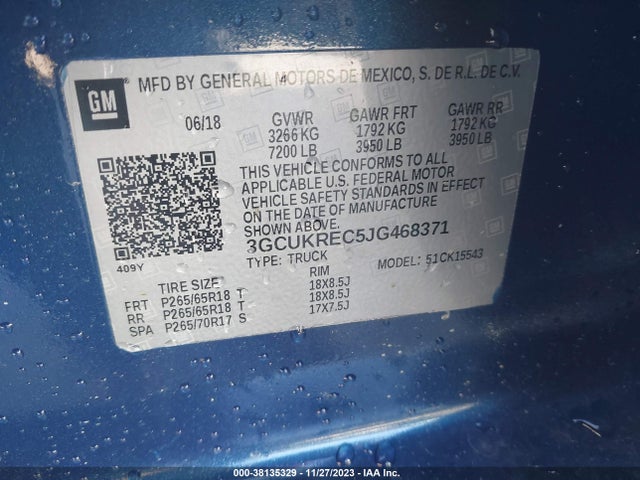 Chevrolet Silverado 1500 2lt 2018 3GCUKREC5JG468371 Image 9