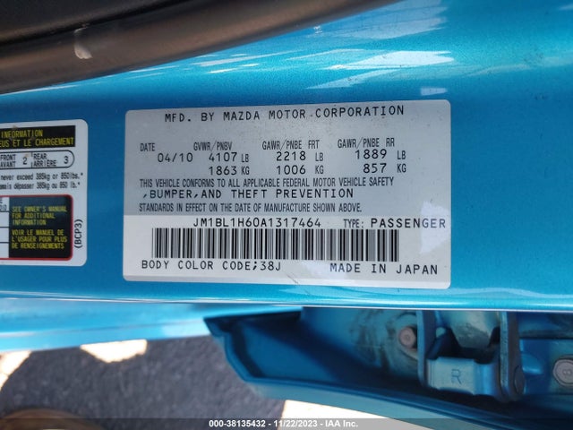 2010 MAZDA MAZDA3 S SPORT VIN: JM1BL1H60A1317464