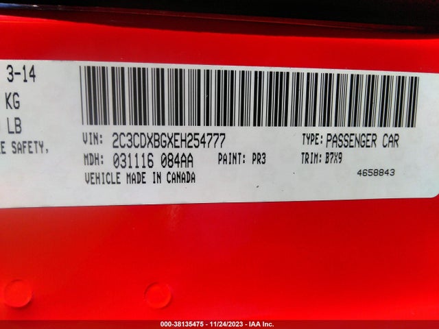 Dodge Charger Se 2014 2C3CDXBGXEH254777 Image 9