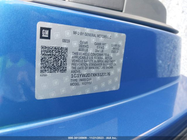 2019 CHEVROLET CORVETTE 1G1YW2D7XK5123176 Photo 8