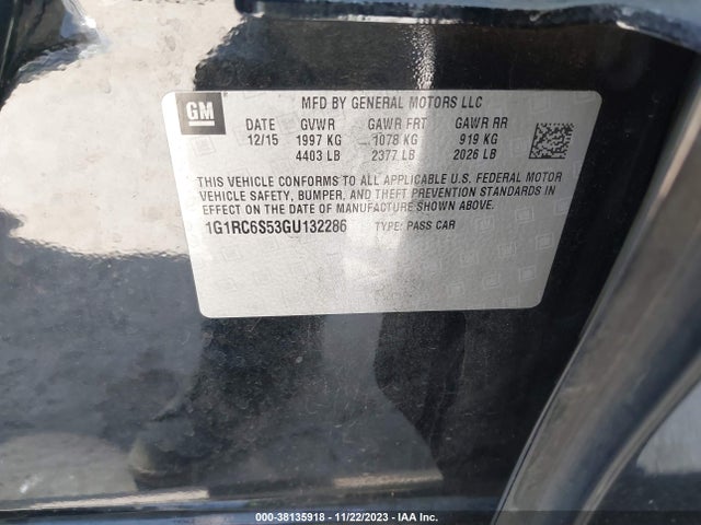 Chevrolet VOLT LT 2016 1G1RC6S53GU132286 Image 9