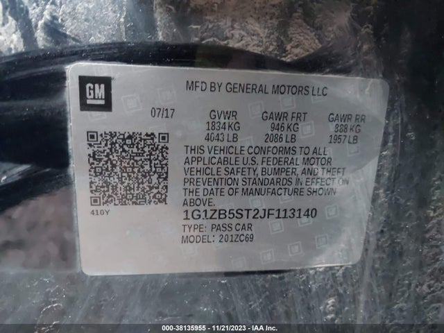 Chevrolet Malibu 1ls 2018 1G1ZB5ST2JF113140 Image 9