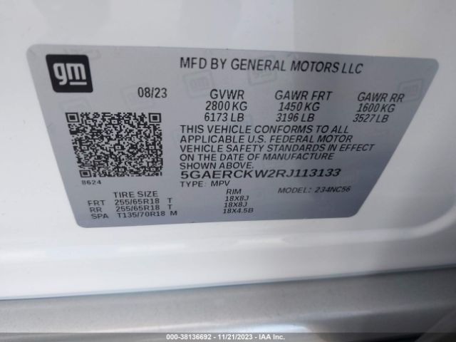 5GAERCKW2RJ113133 Buick Enclave Premium