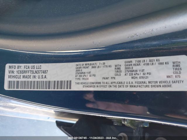 2020 RAM 1500 1C6SRFFT5LN377487 Photo 8