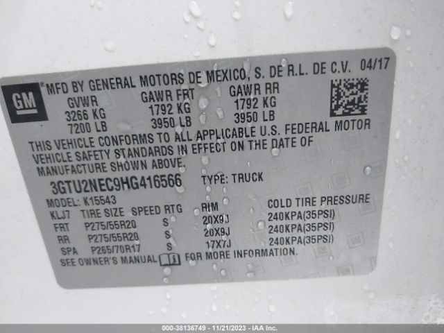 3GTU2NEC9HG416566 GMC Sierra 1500 Slt