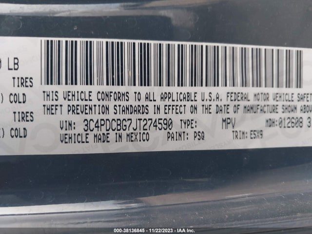 Dodge Journey Sxt 2018 3C4PDCBG7JT274590 Image 9