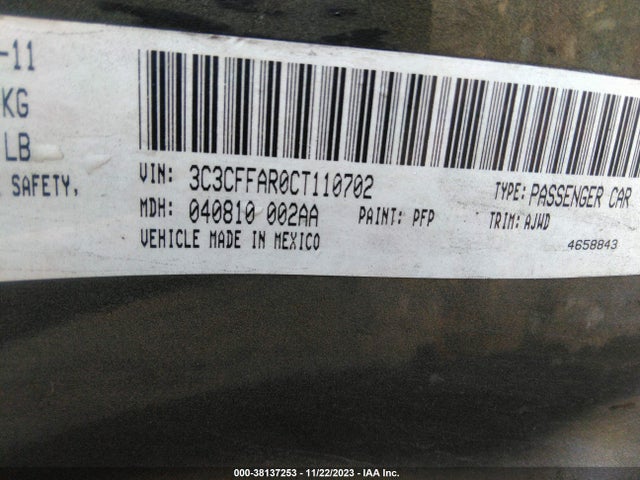 2012 FIAT 500 3C3CFFAR0CT110702 Photo 8