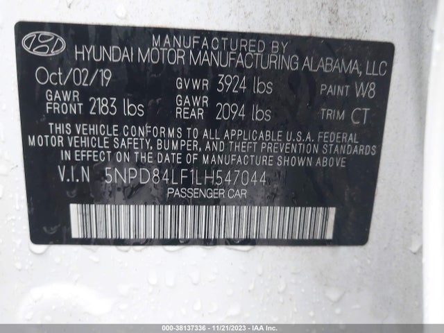 Hyundai ELANTRA SEL 2020 5NPD84LF1LH547044 Image 9