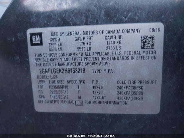 Chevrolet Equinox Premier 2017 2GNFLGEK2H6153218 Image 9