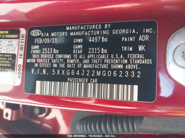 5XXG64J22MG062332 KIA K5 Gt-line