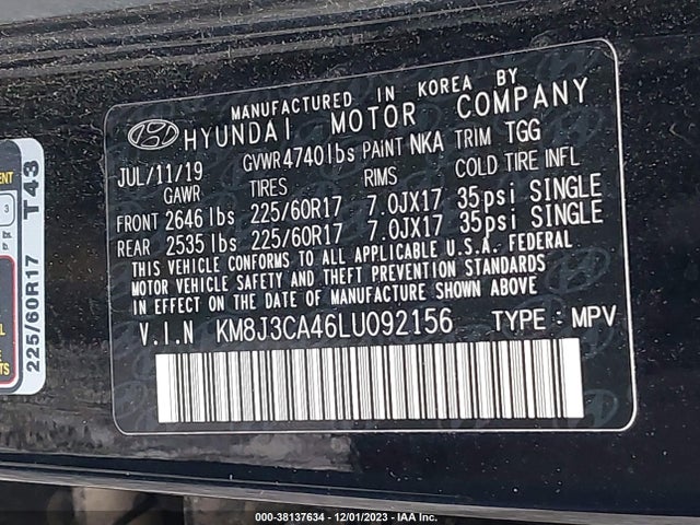 Hyundai Tucson Value 2020 KM8J3CA46LU092156 Image 9