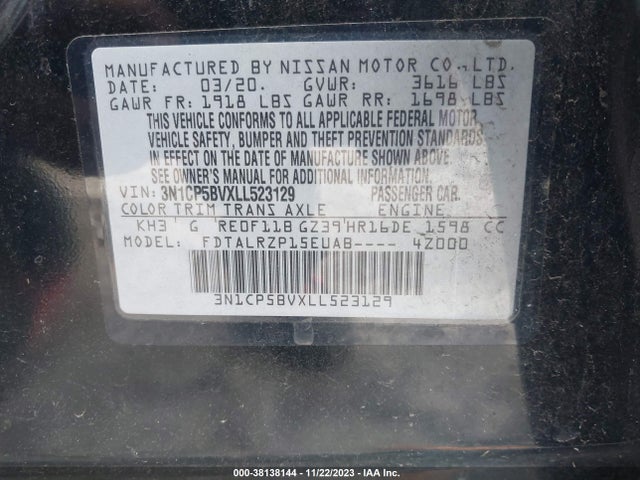 Nissan Kicks S Xtronic Cvt 2020 3N1CP5BVXLL523129 Image 9