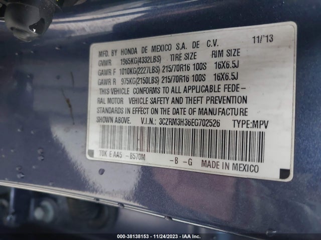 Honda CR-V LX 2014 3CZRM3H36EG702526 Image 9