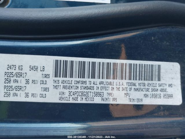 3C4PDCBG2ET158963 Dodge Journey Sxt