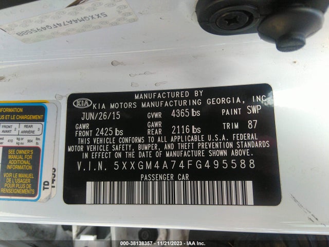 KIA Optima Lx 2015 5XXGM4A74FG495588 Image 9