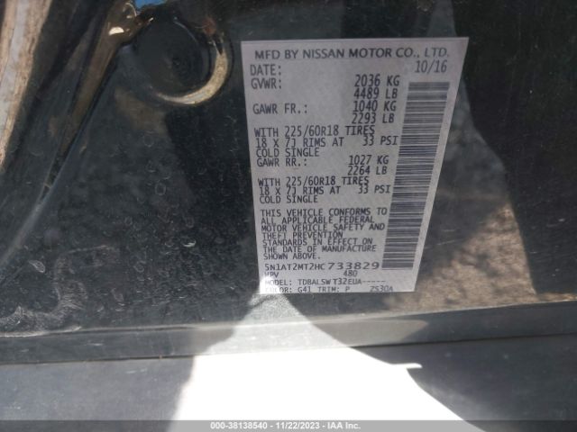 5N1AT2MT2HC733829 Nissan Rogue Sl