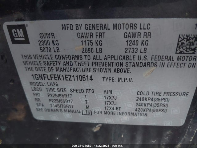 Chevrolet EQUINOX 1LT 2014 1GNFLFEK1EZ110614 Image 9