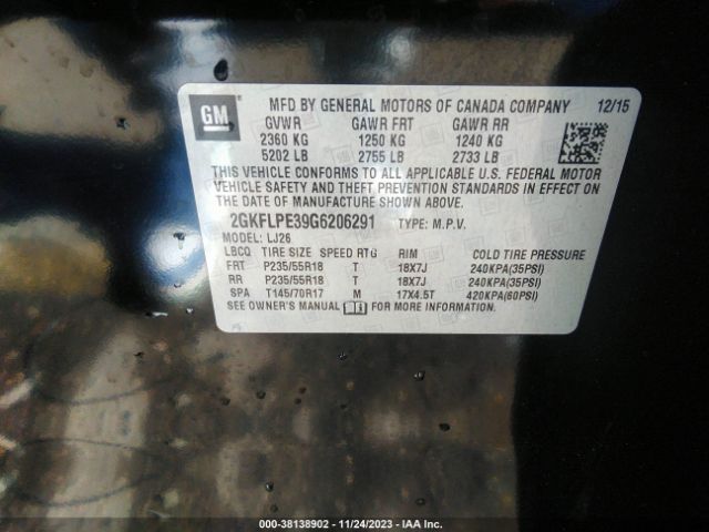 2GKFLPE39G6206291 GMC Terrain Slt