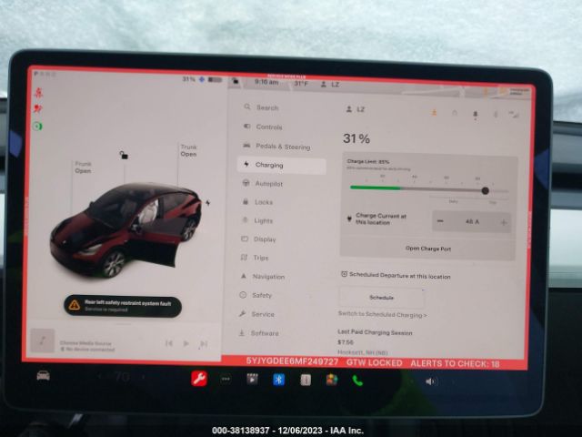 5YJYGDEE6MF249727 Tesla Model Y Long Range