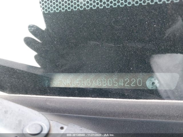 5FNRL5H3XGB054220 Honda ODYSSEY SE