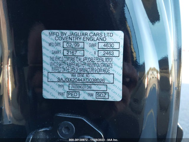 1999 JAGUAR XK8 SAJGX2044XC038026 Photo 8