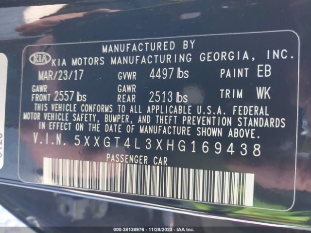 5XXGT4L3XHG169438 KIA Optima Lx