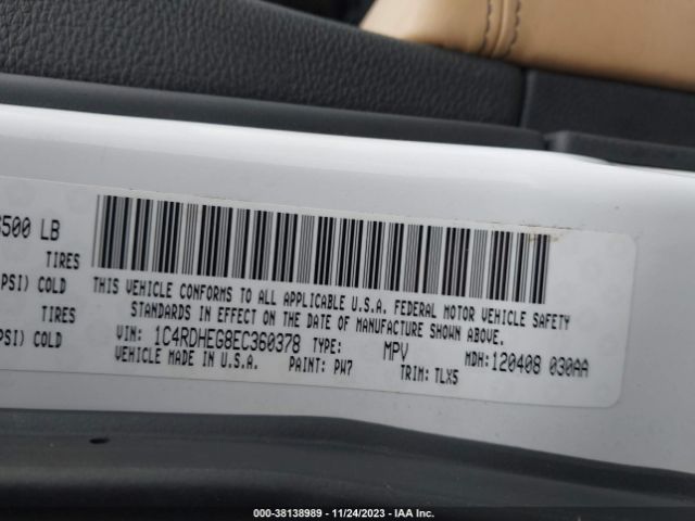 1C4RDHEG8EC360378 Dodge Durango Citadel