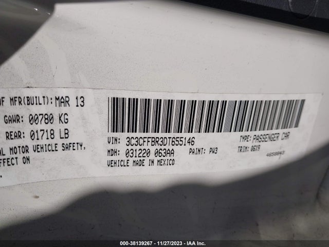 2013 FIAT 500 3C3CFFBR3DT655146 Photo 8