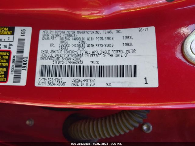 5TFDY5F17HX662832 Toyota Tundra 4wd Sr5