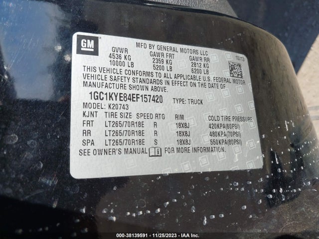 Chevrolet Silverado 2500hd Ltz 2014 1GC1KYE84EF157420 Image 9