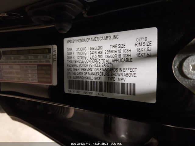 2019 HONDA CR-V 5J6RW2H54KL019731 Photo 8
