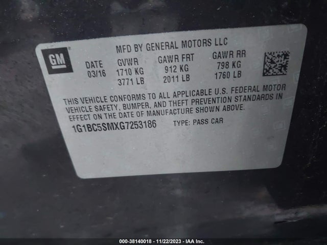 Chevrolet Cruze Ls Auto 2016 1G1BC5SMXG7253186 Image 9