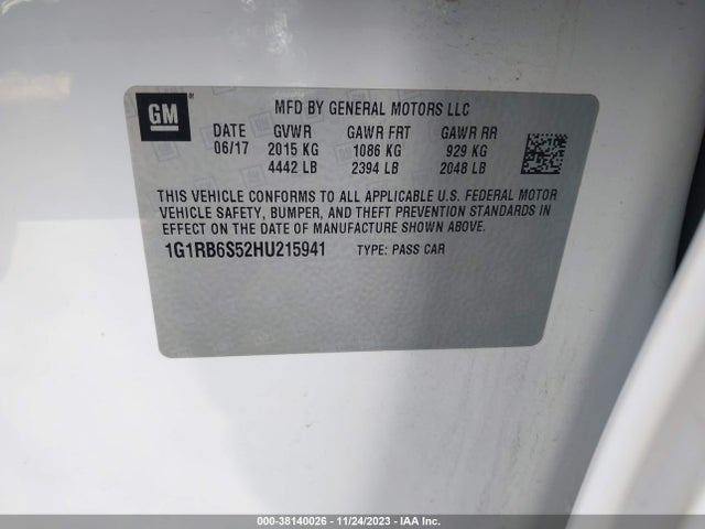 Chevrolet Volt Premier 2017 1G1RB6S52HU215941 Image 9