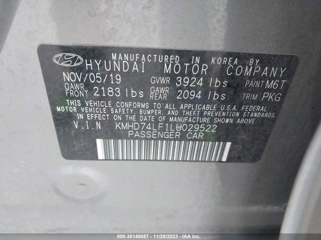 Hyundai ELANTRA SE 2020 KMHD74LF1LU029522 Image 9