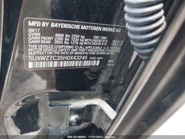 5UXWZ7C35H0X43245 BMW X3 Sdrive28i