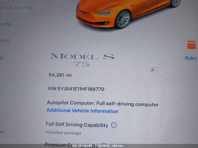 5YJSA1E11HF189770 Tesla Model S 60/75