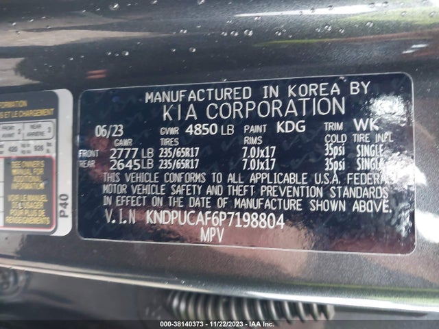 KIA gdi theta iii 2023 KNDPUCAF6P7198804 Image 9