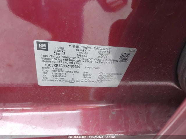 Chevrolet Silverado 1500 2lt 2016 1GCVKREC0GZ169769 Image 9