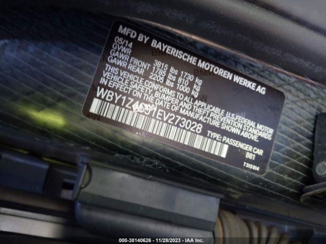 WBY1Z4C51EV273028 BMW I3 Base W/range Extender