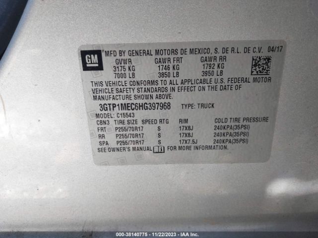 3GTP1MEC6HG397968 GMC Sierra 1500 Sle