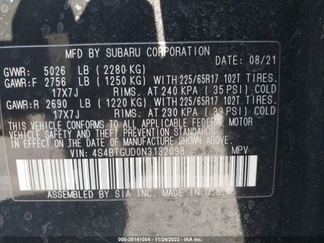 4S4BTGUD0N3132098 Subaru Outback Wilderness