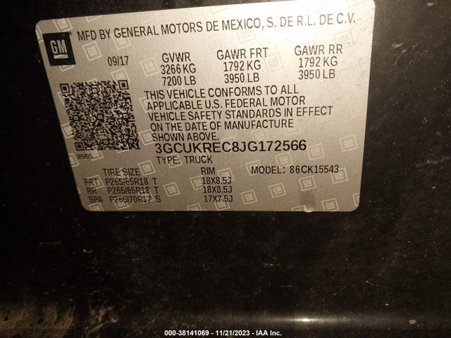 Chevrolet Silverado 1500 2lt 2018 3GCUKREC8JG172566 Image 9