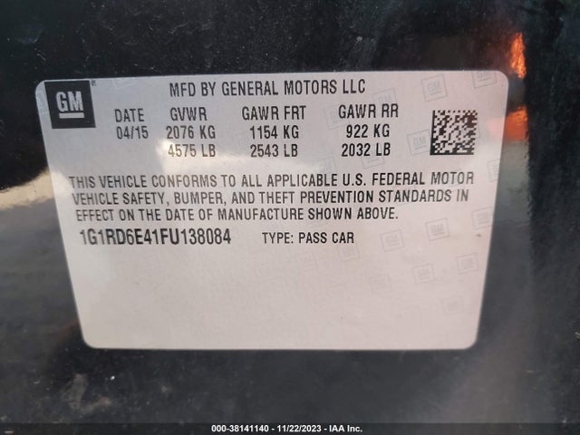 Chevrolet Volt 2015 1G1RD6E41FU138084 Image 9