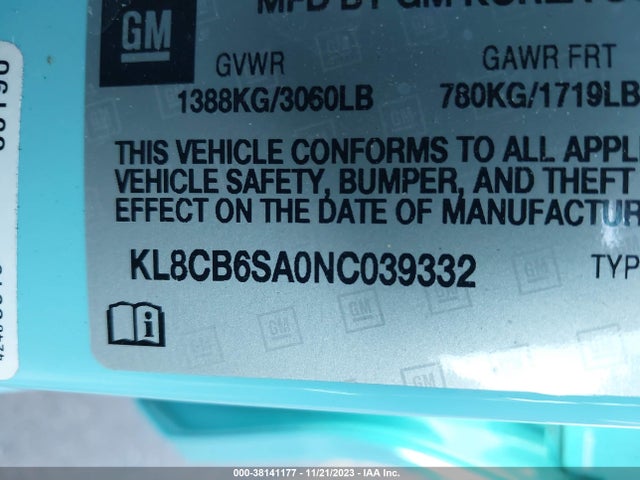 Chevrolet Spark Fwd Ls Automatic 2022 KL8CB6SA0NC039332 Image 9