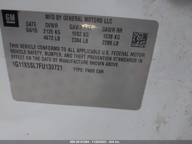 Chevrolet Impala 1fl 2015 1G11X5SL7FU139721 Image 9